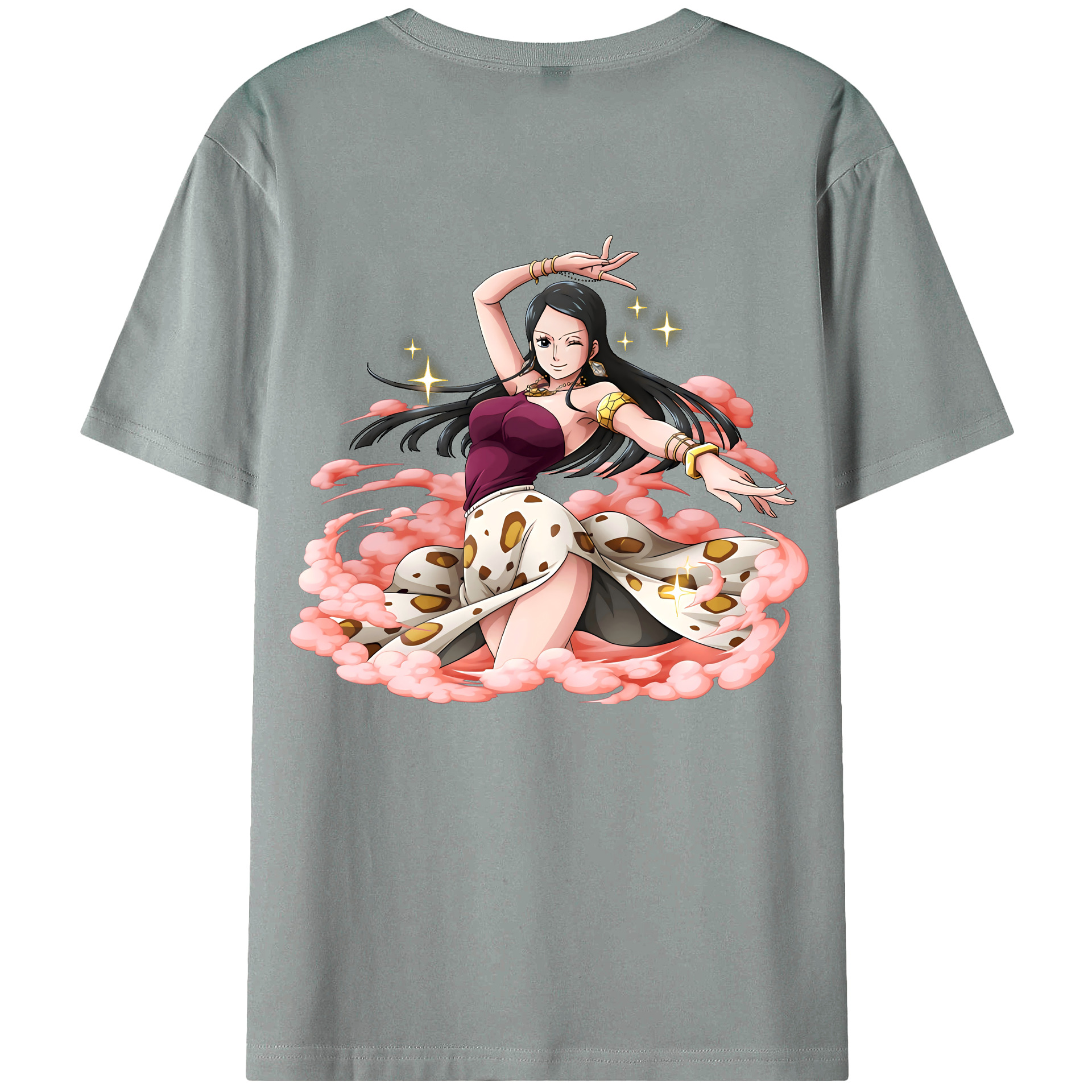 ワンピース ニコ・ロビン ONE PIECE Nico Robin 綿100％ メンズ半袖Tシャツ（バックプリント） 通気性